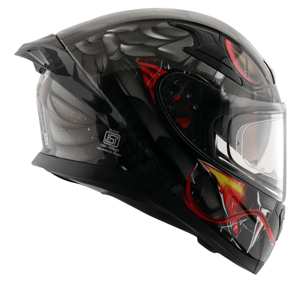 AXOR APEX VENOMOUS DV Moto Integral Capacete Preto Matt Cinza - Image 3